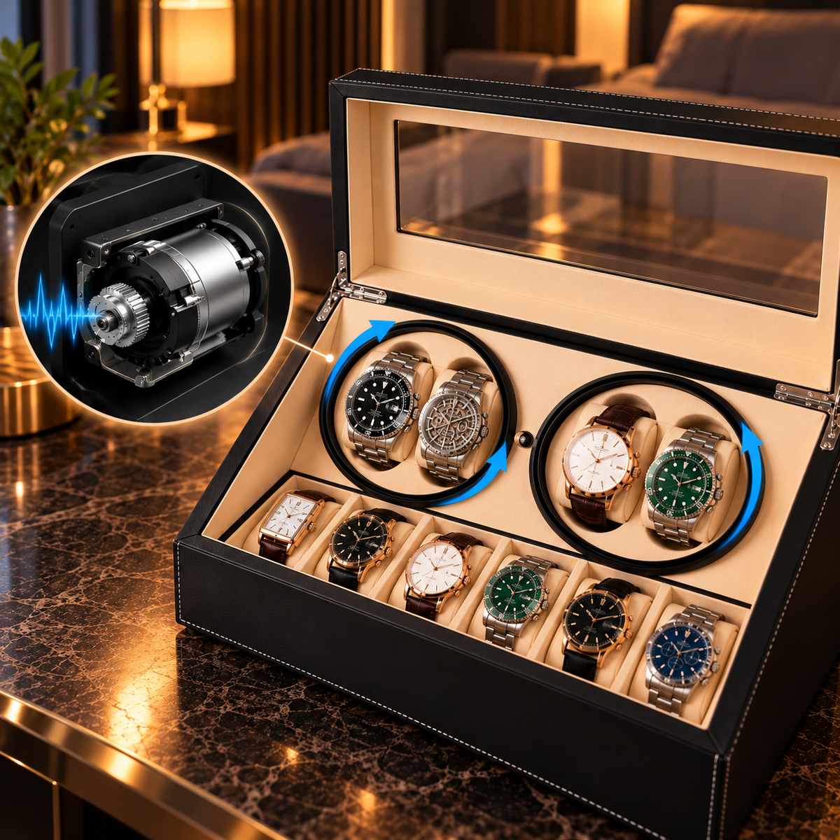 Coffret remontoir de montres Rotalis