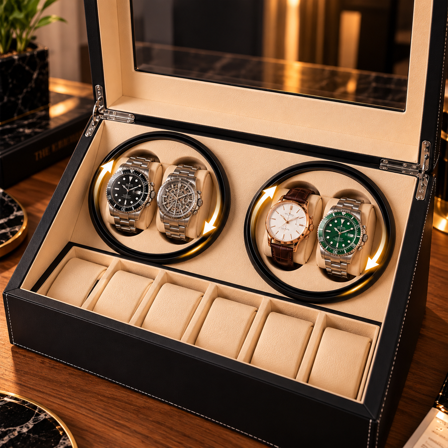 Remontoir de montres Rotalis en cuir PU noir